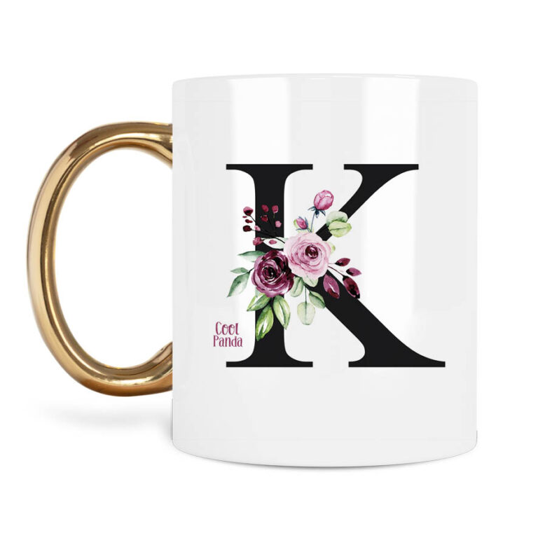 Κούπα 11oz “Floral μονογραμμα ροζ”