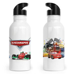 Μπουκάλι νερού ανοξείδωτο με καλαμάκι λευκό “Mac quin”