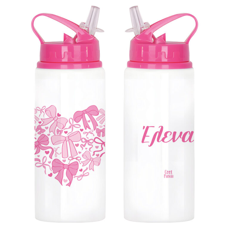 Μπουκάλι νερού με καλαμάκι λευκό “Bow”