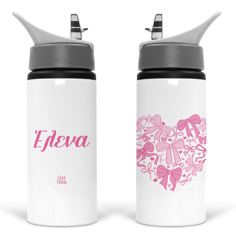 Μπουκάλι νερού με καλαμάκι λευκό “Bow”