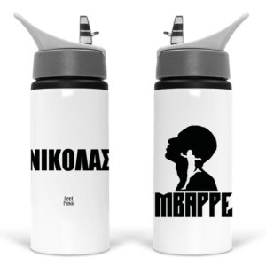 Μπουκάλι νερού με καλαμάκι λευκό “MBappe Graphic”