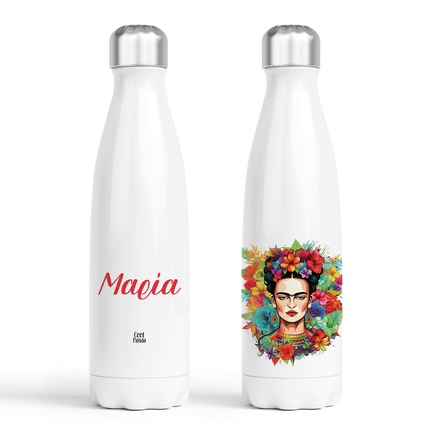 Μπουκάλι νερού θερμός λευκό “Frida Kahlo”