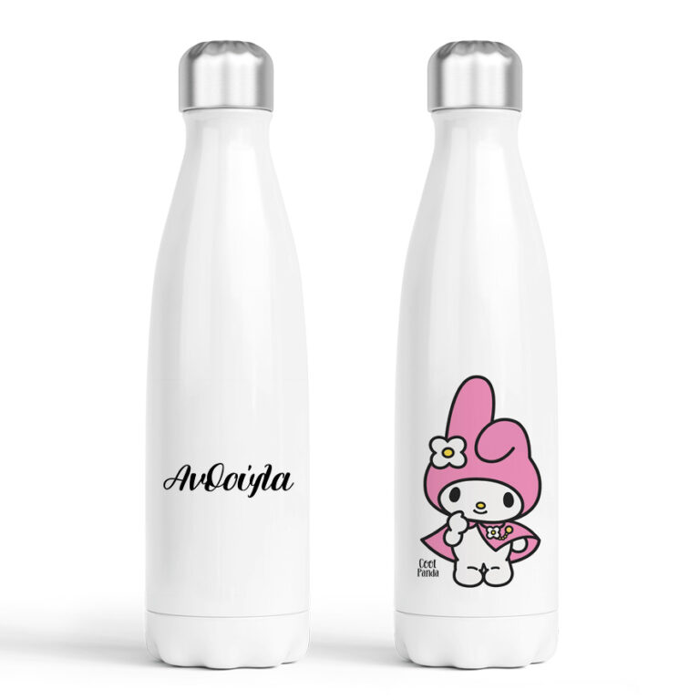 Μπουκάλι νερού θερμός λευκό “Kuromi Pink”