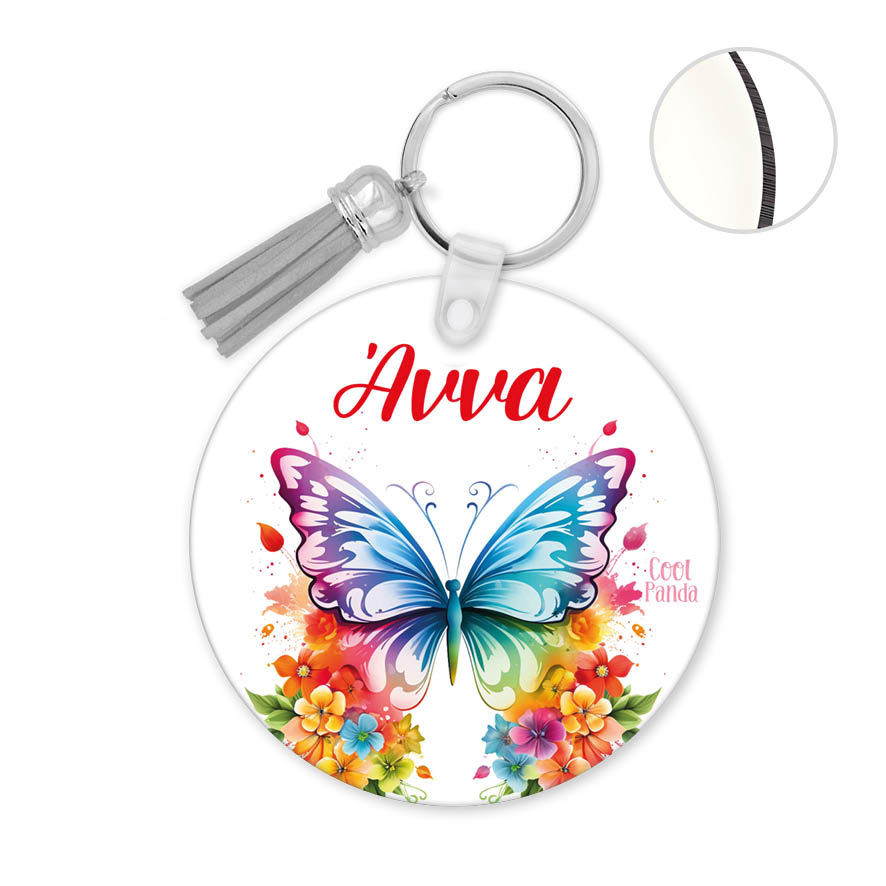 Μπρελόκ ξύλινο “Floral Πεταλούδα”