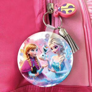 Μπρελόκ ξύλινο “Frozen Elsa & Anna”