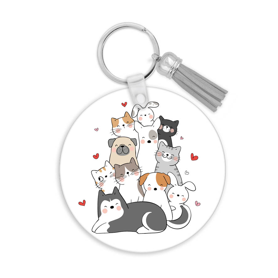 Μπρελόκ ξύλινο “Γατούλες και σκυλάκια”