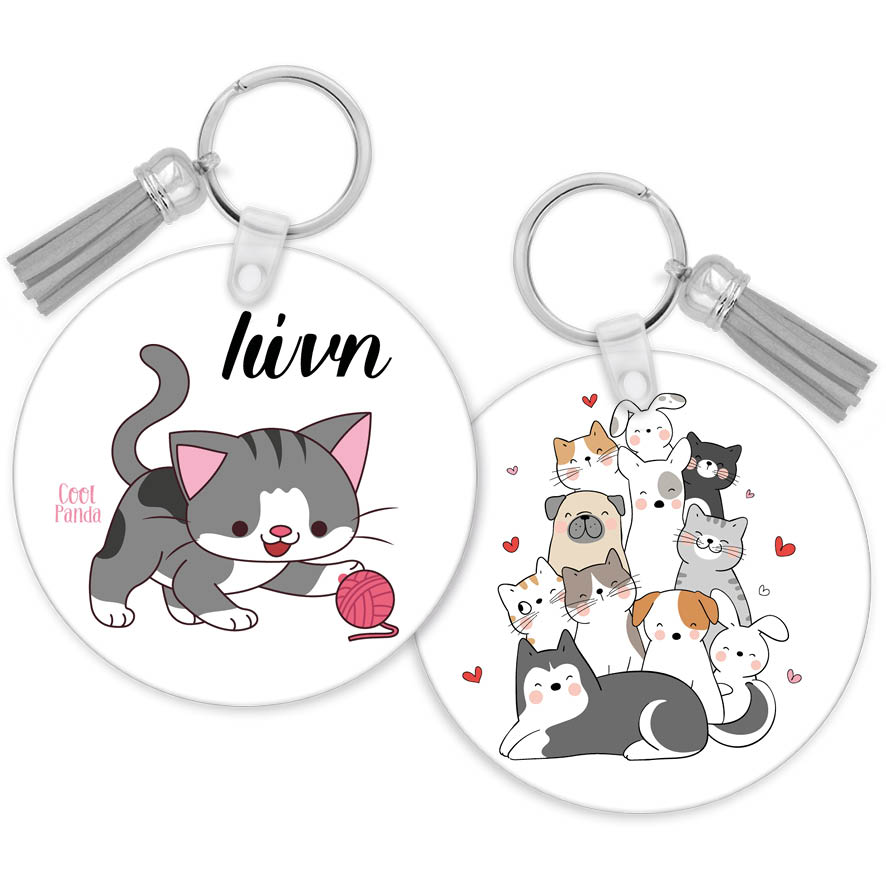 Μπρελόκ ξύλινο “Γατούλες και σκυλάκια”