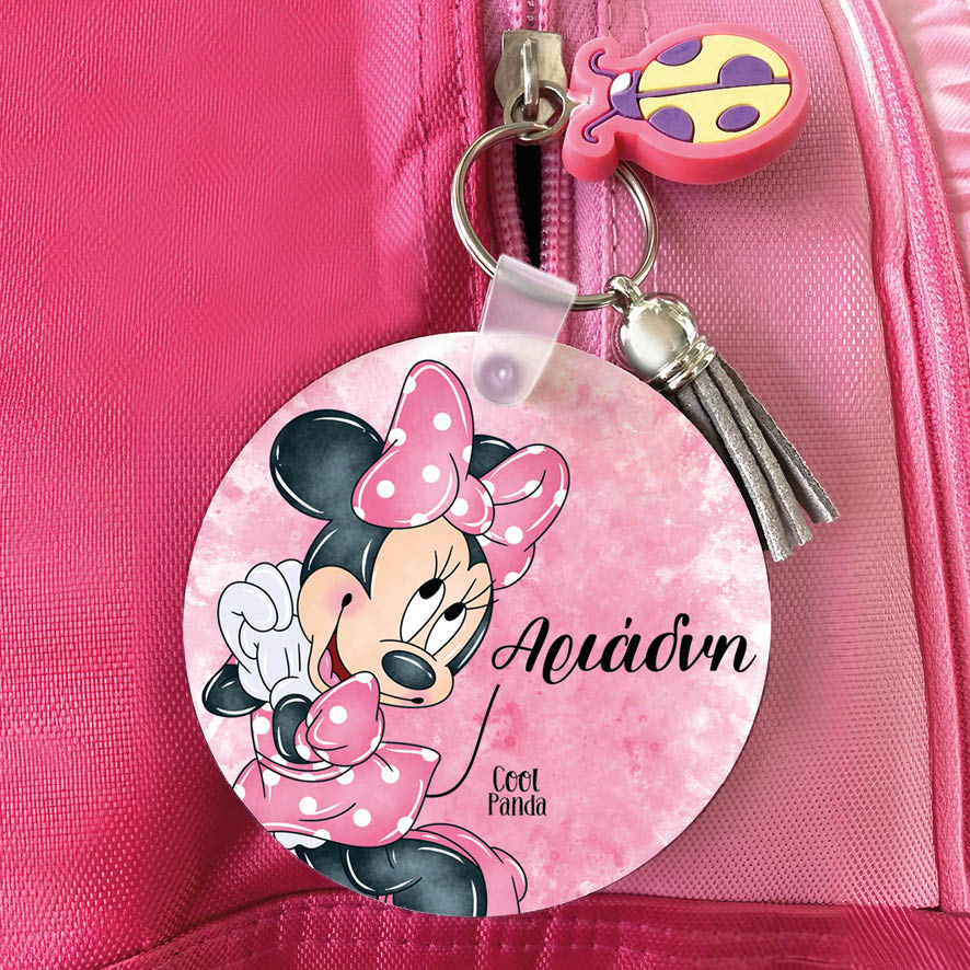 Μπρελόκ ξύλινο “Minnie Mouse”