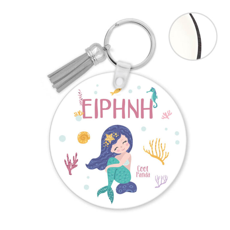 Μπρελόκ ξύλινο “Μωβ Γοργόνες”