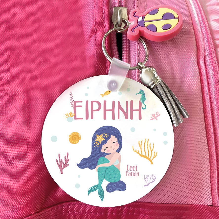 Μπρελόκ ξύλινο “Μωβ Γοργόνες”