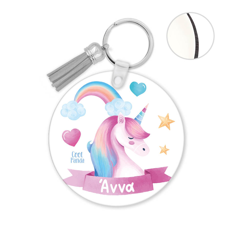 Μπρελόκ ξύλινο “Unicorn pink”