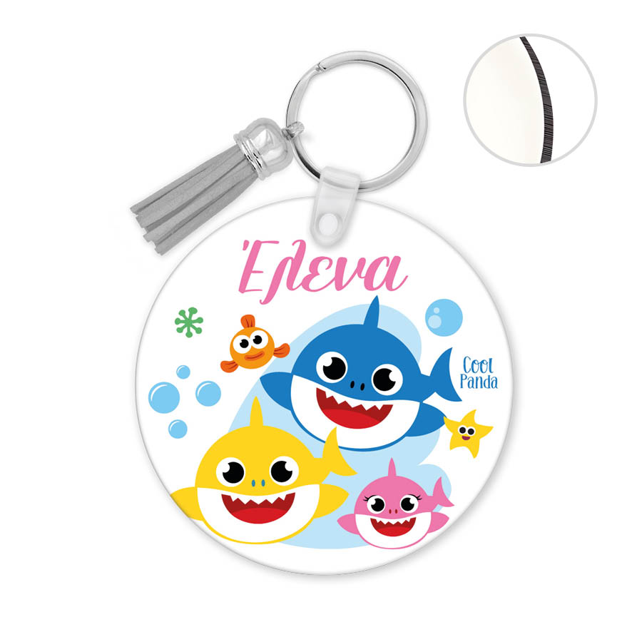 Μπρελόκ ξύλινο “Baby shark” girl