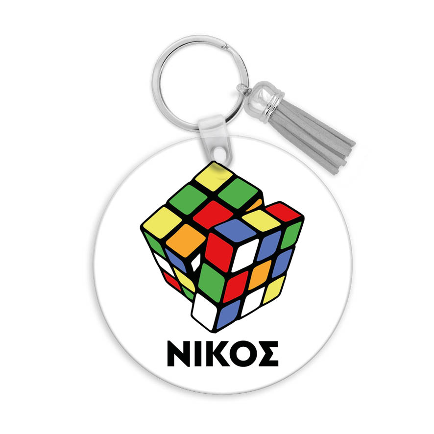 Μπρελόκ ξύλινο “Rubik”