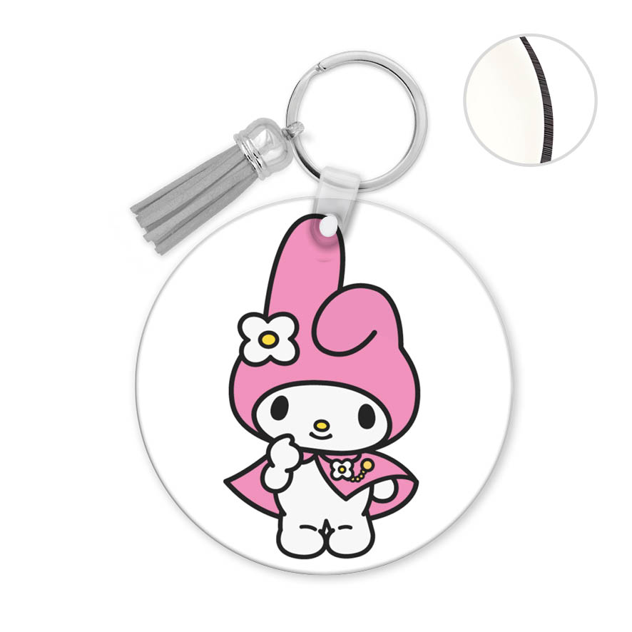 Μπρελόκ ξύλινο “Kuromi Pink”