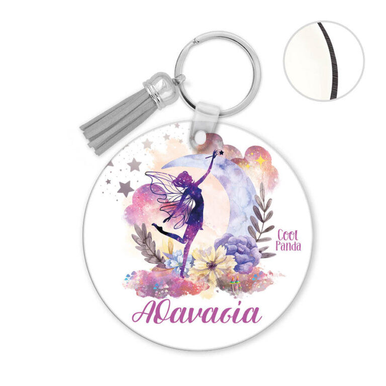 Μπρελόκ ξύλινο “Μωβ Νεράιδα”