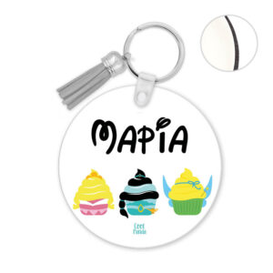 Μπρελόκ ξύλινο “Πριγκίπισσες Cupcake”