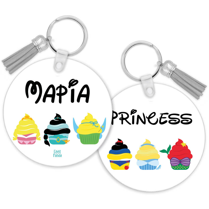 Μπρελόκ ξύλινο “Πριγκίπισσες Cupcake”