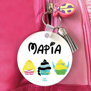 Μπρελόκ ξύλινο “Πριγκίπισσες Cupcake”