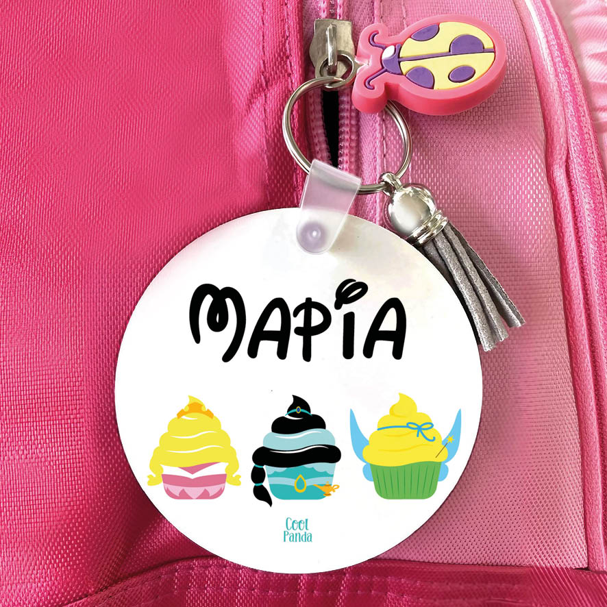 Μπρελόκ ξύλινο “Πριγκίπισσες Cupcake”