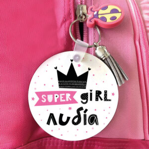 Μπρελόκ ξύλινο “Super Girl”