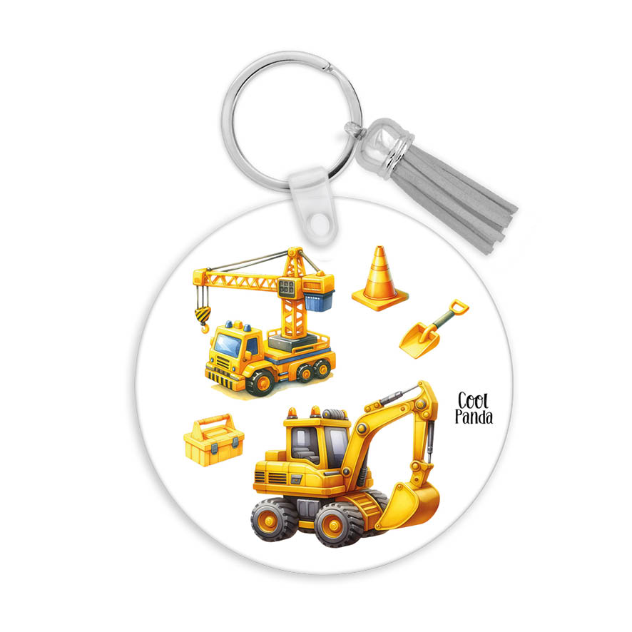 Μπρελόκ ξύλινο “Yellow trucks”