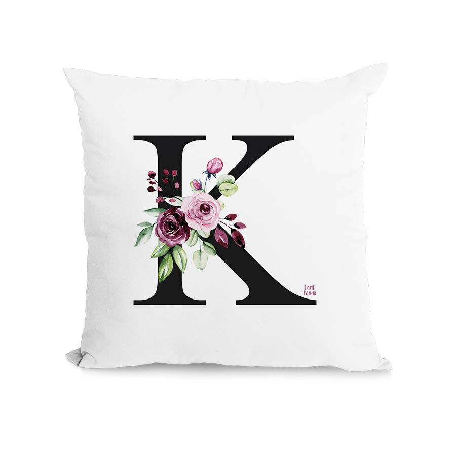 Μαξιλάρι διακοσμητικό “Floral μονόγραμμα ροζ”