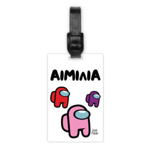 Ταμπελάκι τσάντας ξύλινο “Among us” girl