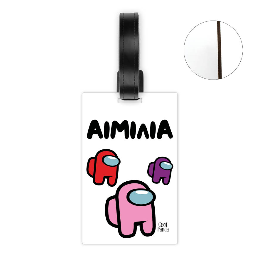 Ταμπελάκι τσάντας ξύλινο “Among us” girl