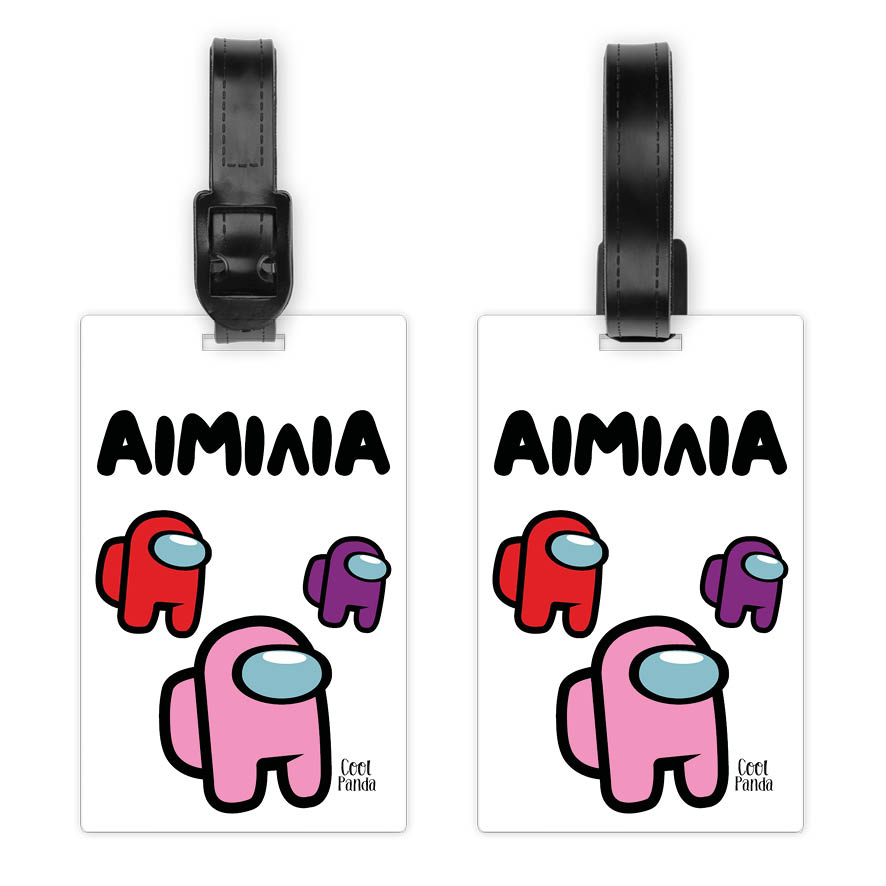 Ταμπελάκι τσάντας ξύλινο “Among us” girl