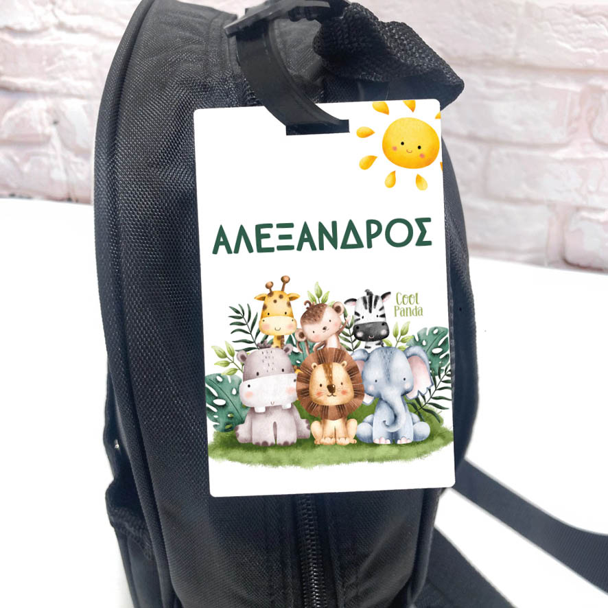 Ταμπελάκι τσάντας ξύλινο “Animals”