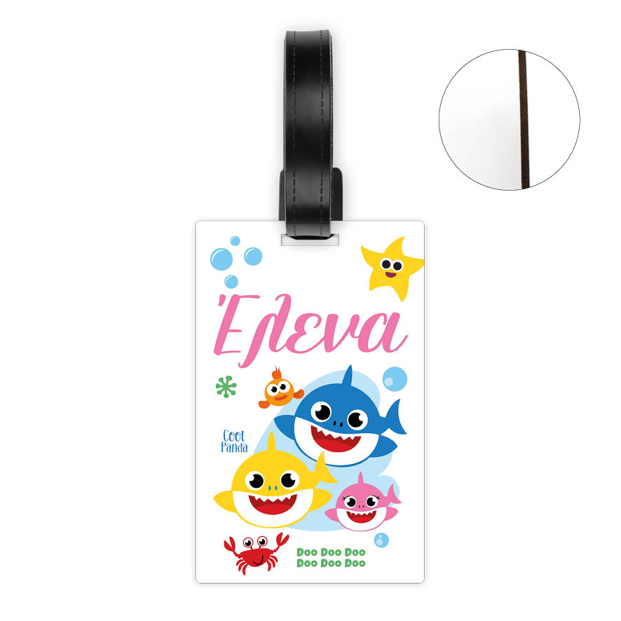 Ταμπελάκι τσάντας ξύλινο “Baby shark” girl