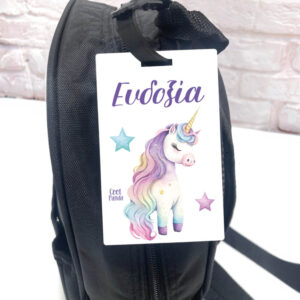 Ταμπελάκι τσάντας ξύλινο “Μωρό Μονόκερος”