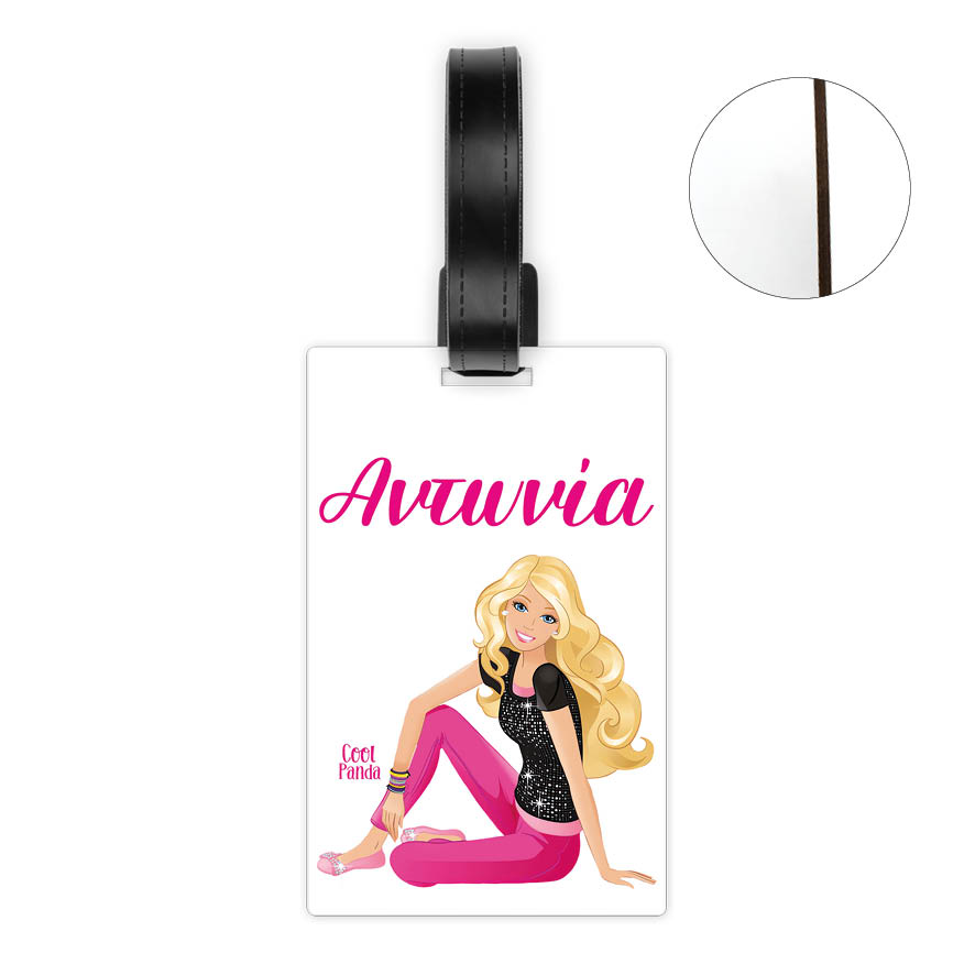 Ταμπελάκι τσάντας ξύλινο “Barbie”