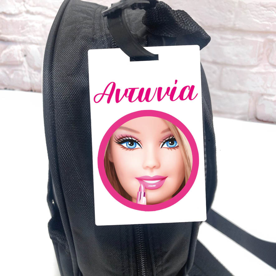 Ταμπελάκι τσάντας ξύλινο “Barbie”