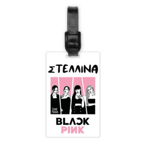 Ταμπελάκι τσάντας ξύλινο “Black Pink”