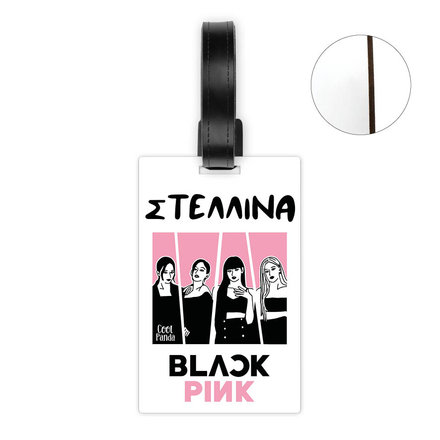 Ταμπελάκι τσάντας ξύλινο “Black Pink”