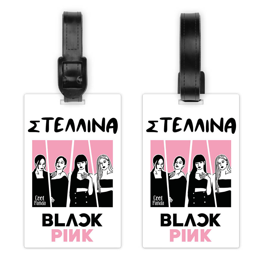 Ταμπελάκι τσάντας ξύλινο “Black Pink”