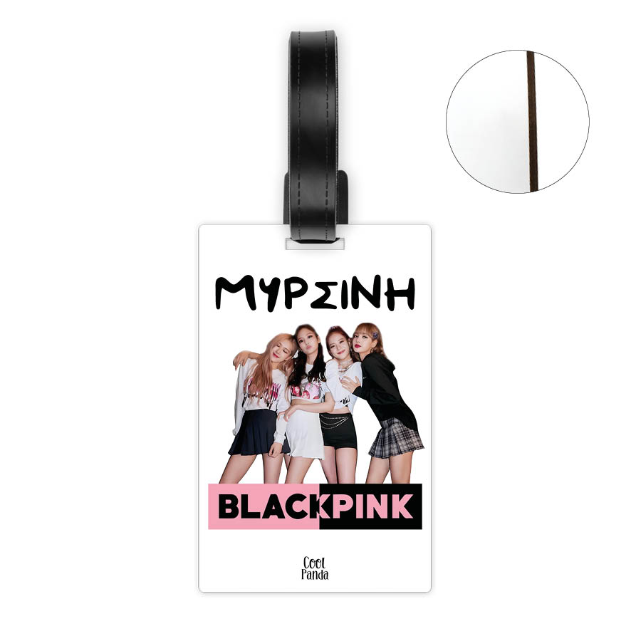Ταμπελάκι τσάντας ξύλινο “Black Pink photo”