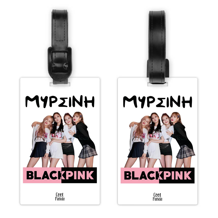 Ταμπελάκι τσάντας ξύλινο “Black Pink photo”