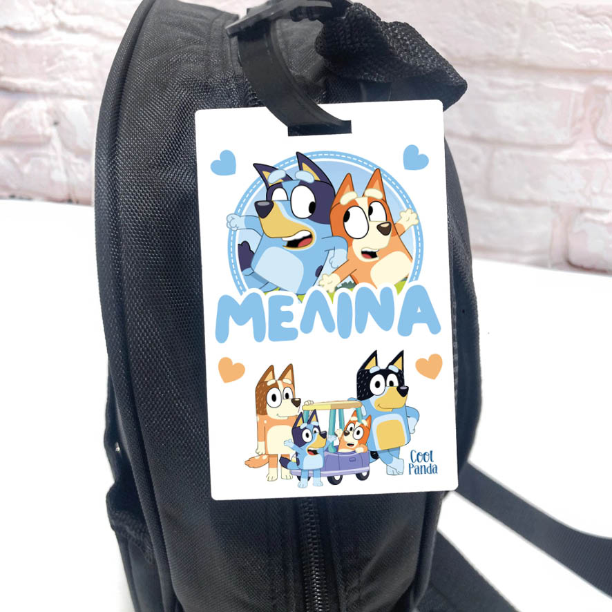 Ταμπελάκι τσάντας ξύλινο “Bluey”