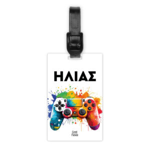 Ταμπελάκι τσάντας ξύλινο “Colourful playstation”