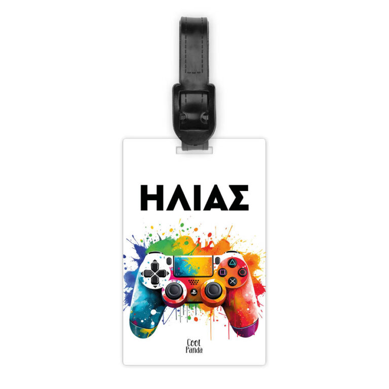 Ταμπελάκι τσάντας ξύλινο “Colourful playstation”