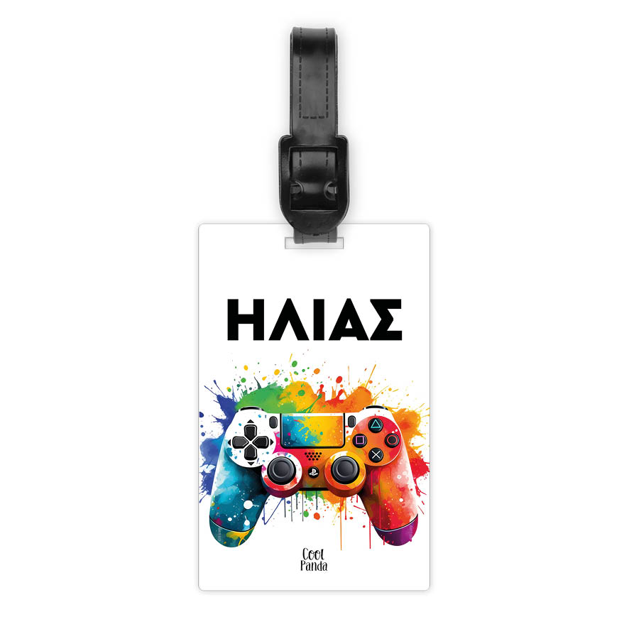 Ταμπελάκι τσάντας ξύλινο “Colourful playstation”
