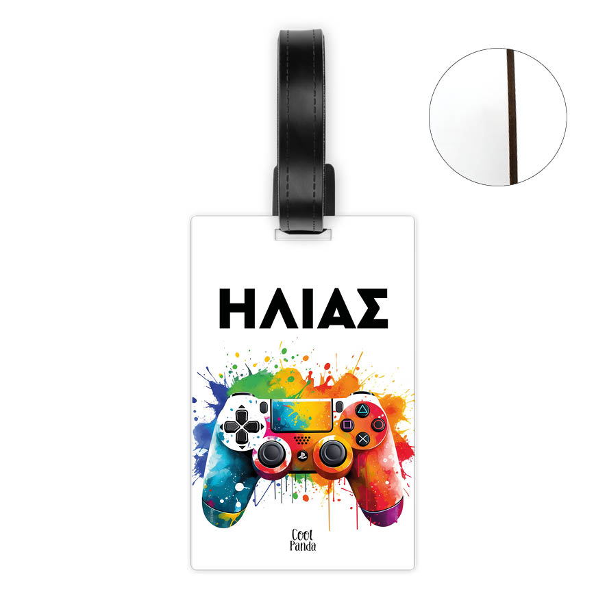 Ταμπελάκι τσάντας ξύλινο “Colourful playstation”