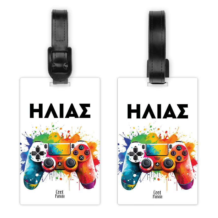 Ταμπελάκι τσάντας ξύλινο “Colourful playstation”