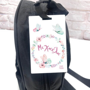 Ταμπελάκι τσάντας ξύλινο “Floral Butterflies”