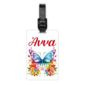 Ταμπελάκι τσάντας ξύλινο “Floral Πεταλούδα”