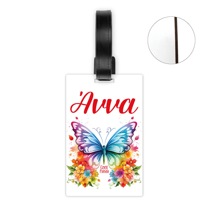 Ταμπελάκι τσάντας ξύλινο “Floral Πεταλούδα”