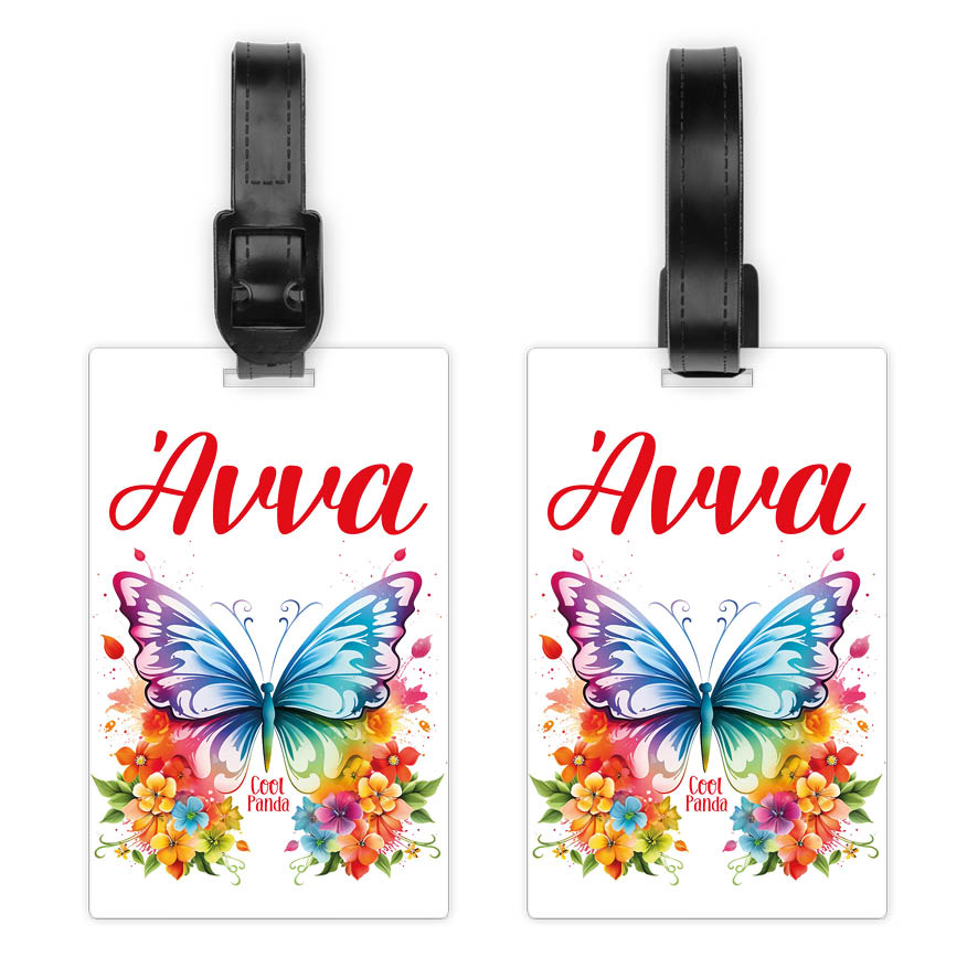 Ταμπελάκι τσάντας ξύλινο “Floral Πεταλούδα”