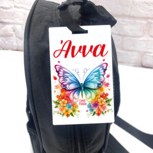 Ταμπελάκι τσάντας ξύλινο “Floral Πεταλούδα”